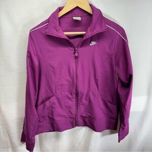 Nike Womens Full Zip Up Jacket Long Sleeve Mock Neck Pockets‎ Purple Size M